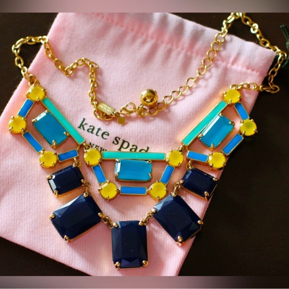 Limited Edition Kate Spade Blue and Gold Necklace- Brand new comes with dust bag